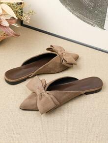 Women's Pointed Toe Flat Loafers Low Vamp 2026 Spring/Summer New Driving Loafers Outdoor Work Office Casual Soft Sole British Style Loafers Plus Size Women's Shoes 41-43 - Coffee Brown - View 3