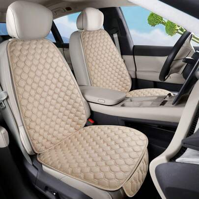 ソフト快適 滑り止めプロテクター、ユニバーサルカーシートクッションパッド、オールシーズン使用、セダン SUV トラック バン対応、フロント運転席・助手席シートマット、カーアクセサリー