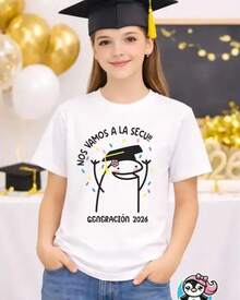 Camiseta Unisex para Graduación de Primaria ¡Rumbo a la Secundaria! Playera Casual con Estampado Divertido 2026 - Verde militar - Ver 5