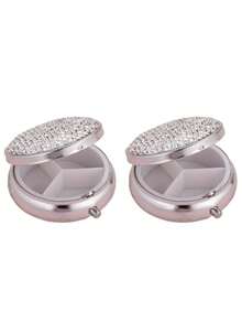Sparkling Rhinestone Pill Box, Multi-Color Sparkling Pill Box, Multi-Functional Storage Box, Daily Travel Portable Pill Box, Rhinestone Pill Box, Moisture-Proof Small Pill Box, Travel Pill Box Container, Suitable For Vitamins, Supplements And Other Small Items, Essential Medical Accessory, Suitable For Daily/Outdoor/Travel, Suitable For Health-Conscious People And Use Anytime Anywhere, Unique Back To School Gift, Holiday Gift, Birthday Gift, Party Gift, Mother's Day Gift - Multicolor - View 21