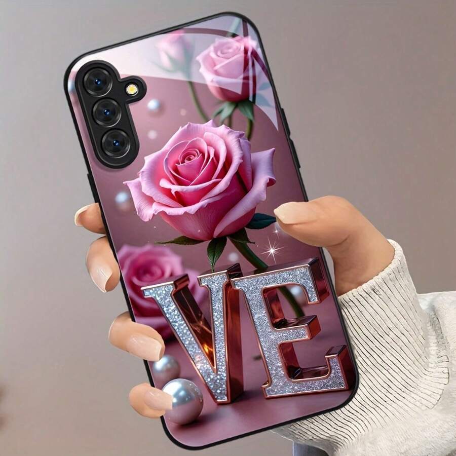 Tempered Glass Phone Case For Samsung Galaxy Models A04, A04S, A05, A05S, A06, A13, A14, A15, A16, A22, A23, A24, A25, A26, A32, A33, A34, A35, A36, A52, A52S, A53, A54, A55, A56, 5G S21, S22, S23, S24, S25, FE Plus Ultra, Featuring Lens Protection, Scratch Resistance, Portable Design, And A Creative Protective Cover, Perfect As A Holiday Gift - ZM8474. - Black - View 1