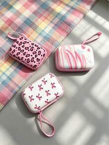6pcs Leopard Print Heart Pattern Apple Phone Charger Protective Case Data Cable Storage Bag - Multicolor - View 12