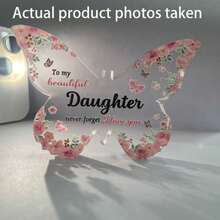 1pc Decorative Craft Gift, Cute Birthday Gift For Daughter, Acrylic Butterfly Shaped Souvenir, Birthday/Graduation Gift From Parents To Lovely Daughter - Baby Pink - View 10