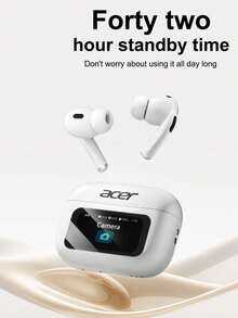 Earbud Bluetooth Nirkabel Acer OHR802, Stereo Surround yang Ditingkatkan, Peredam Kebisingan Panggilan, Chip Nirkabel 6.0, Casing Pengisian Daya Multifungsi Layar Sentuh Digital 380mAh, Daya Tahan Baterai Sangat Lama, Kompatibel dengan Ponsel iOS/Android - View 8