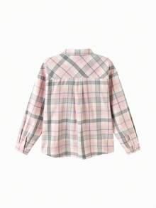 Balabala 2026 New Autumn Tween Girls Plaid Shirt, Soft Long Sleeve, Unisex, School Style Cute Comfortable School Uniform Set - Red and White - View 5