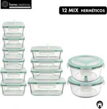 Home Creations - Set Of 12 Airtight Meal Prep Containers For Families - Lids With Valves - Heat-Resistant For Organization And Storage - Ideal For Complete Meals - 12 - 查看 2