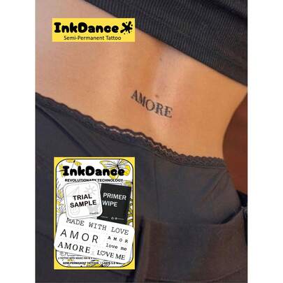 1 Kit "Amor & Love" Revolutionary Technology Tattoos, Semi-Permanent Tattoos, T…