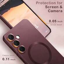 Luxury Magnetic Phone Case For Samsung Galaxy S24 S25 S22 S23 Ultra Plus S20 S21 FE Note 20 A35 A55 A05 A15, Soft TPU Material - Burgundy - View 3