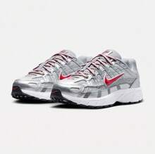 Nike 兒童中性款舒適透氣新風格厚底運動鞋跑步鞋 - 銀灰色/紅色 - 查看 7