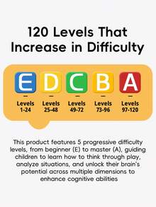 120-Level XO Puzzle Game, Brain Challenge, Birthday/Holiday Gift, Indoor/Outdoor/Travel/Party Game, Tabletop Building Blocks Game For Multiple Players, Children's Toy, Birthday Gift - Multicolor - View 3