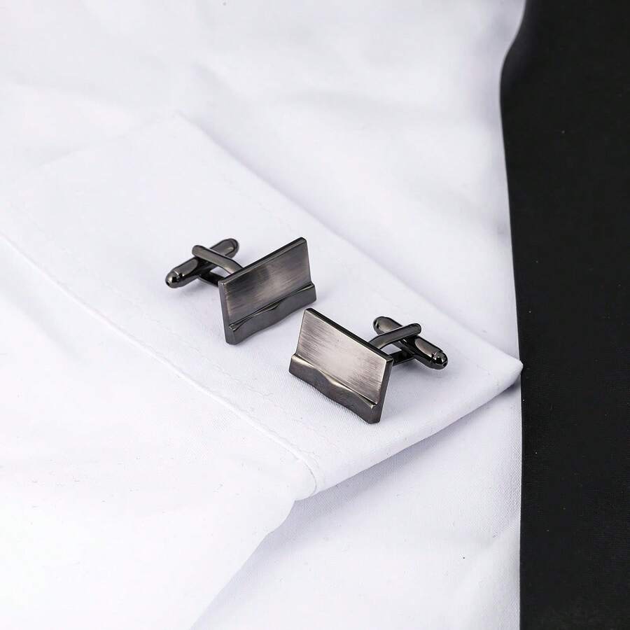 1 Piece Cufflinks, Decorative Shirt Sleeve Accessory For Wedding Business Party Formal Occasions - Multicolor - View 1