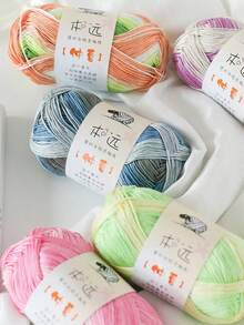 3pcs Gradient Dye Lace Yarn, Bamboo Fiber Yarn Breathable Crochet Yarn, Summer Linen Blend Medium Fine Bamboo Charcoal Thread, Soft Knitting Yarn For Scarves, Cardigans, Autumn Summer Tops, Hats, Sweaters & Shawls DIY Craft Christmas Decoration - Multicolor - View 5