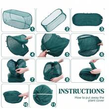 1pc Foldable Pop-Up Mesh Plant Greenhouse Cover, Durable And Sturdy Material, Raised Bed Animal And Insect Protection Net, Suitable For Fruits, Vegetables And Seedlings, Reusable - Multiple Styles - View 10