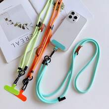 1PC Extra Long Sturdy Crossbody Phone Lanyard, Adjustable Halter, Multi-Functional Anti-Lost Lanyard With Protective Case Clip, Durable Long Chain For Outdoor Travel, Hiking, Crossbody Lanyard With Free Clip - Multicolor - View 2