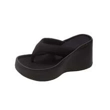 Women Wedges & Platform - Black Leather - View 8