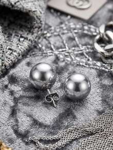 Pendientes de acero inoxidable - Plateado - Ver 1