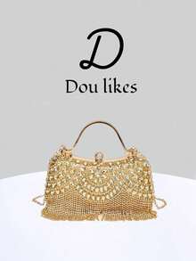 Women's Handbag With Sparkling Crystal Embellishments And Gemstone Hardware, Suitable For Weddings, Parties, Galas, Valentine's Day Gifts, And Birthday Presents. - 金色 - 查看 1