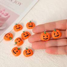 5/10/20pcs Halloween Pumpkin Pendants, Resin Material, Suitable For DIY Keychains, Necklaces, Jewelry Making And Handmade Decorations, Halloween Teacher Gifts, Custom Name Necklace, Earrings, Chain, Ladies Jewelry - Pendants - View 1