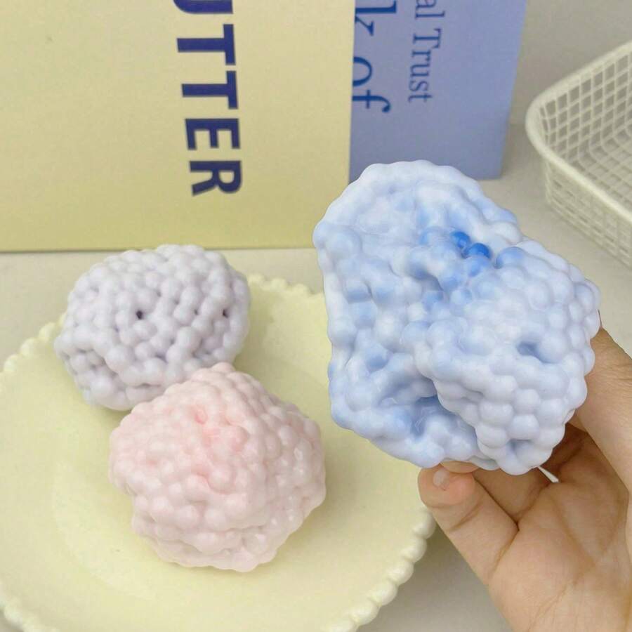 1pc New Fun Handmade Squeezable Green Ball, Suitable For Making Creative Toys, Global Family Gathering - Baby Blue - View 1