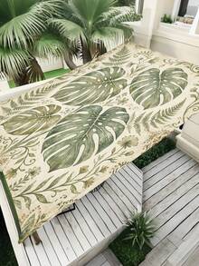 1pc Plant Leaf Floral Print Design Sunshade Awning, Outdoor Shade Cloth And Canopy, 2D Flat Printed Tent, Washable, Suitable For Garden, Camping, Beach, Yard, Poolside And More, Poles Not Included - Multicolor - View 59
