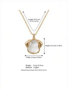 1pc Cute Cartoon Style 14K Gold Plated Copper Material Transparent Openable Dog Pendant Necklace, Perfect DIY Daily Jewelry Decoration For Women - Multicolor - View 4