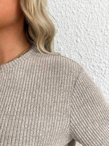 Set de 2 piezas con blusa de manga corta y falda de unicolor para maternidad, conjunto casual de verano - Blanco - Ver 7