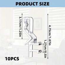 10/1pc Transparent Plastic Curtain Box Clip, Blind Installation Clip With Hidden Slot Design, Suitable For Wooden Blinds, Roller Blinds And Window Treatments Fasteners, Home Office Curtain Installation Accessories - Multicolor - View 2