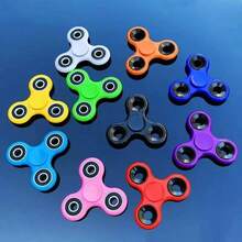 Metal Electroplated Tri-Spinner Long Spin Metal Bearing Upgraded Electroplated Version Adult Stress Relief Metal Texture Colorful Finger Spinner Birthday Gift Holiday Gift Perfect Gift Present - Multicolor - View 3