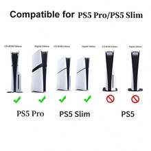7 件套硅胶防尘塞套装，兼容 PlayStation 5 Pro 和 PlayStation 5 Slim 游戏机，适用于光盘版和数字版 - 黑色 - 查看 6