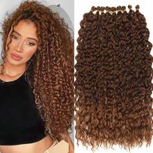 9pcs/Set Curly Synthetic Hair Bundles Pre-Stretched Professional Grade Suitable For Crochet Hair Hot Water Styling 30inch/75cm Crochet Hair Extensions Heat Resistant Wavy Hair French Curl High Temperature Hair - Multicolor - View 13