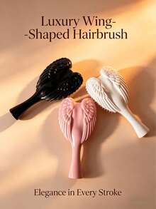 1 buah Sisir Pijat Bantalan Warna Matte Sayap Malaikat Premium dalam Kotak Hadiah, Cocok untuk Penataan Rambut Wanita, Sisir Bantalan Queen - Aneka warna 3 - View 8