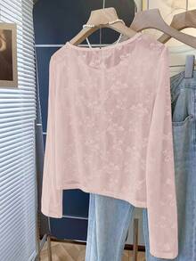 Casual, Versatile And Lightweight Jacket With Jacquard Butterfly Print. - Pink - View 2