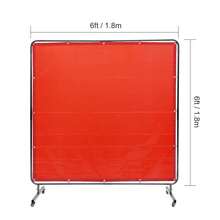 VEVOR Cortina de Soldadura con Marco, 1,8x1,8 m Pantalla de Protección de Soldadura de Vinilo Ignífugo con 4 Ruedas Giratorias 2 Bloqueables, Cortina Móvil Profesional para Taller, Industria, Rojo - 1,8 x 1,8 m - Ver 10