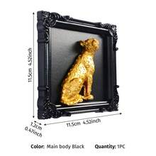 1件巴洛克宮廷風黑金3D動物浮雕裝飾相框，樹脂材質動物裝飾相框配件，壁掛式牆面裝飾掛飾，提升牆面高級氛圍，適用於玄關、書房、臥室、客廳背景牆及其他牆面裝飾，照片牆組合裝飾，店鋪櫥窗展示裝飾，喬遷、生日、節日、派對等場景布置，攝影背景道具，裝飾相框禮物 - 黑金 - 查看 18