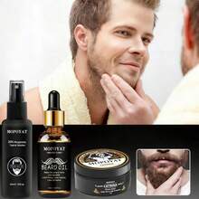 Beard & Mustache Care - Beard Cream + Beard Liquid + Beard Spray - View 1