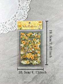 6pcs/Pack Vintage Floral PET Stickers, Botanical Jasmine & Daisy Nail Art Decals For DIY Manicure, Scrapbooking, Journaling, Planner, Photo Album, Card Making & Craft Decoration - Dream Flower Language - View 2