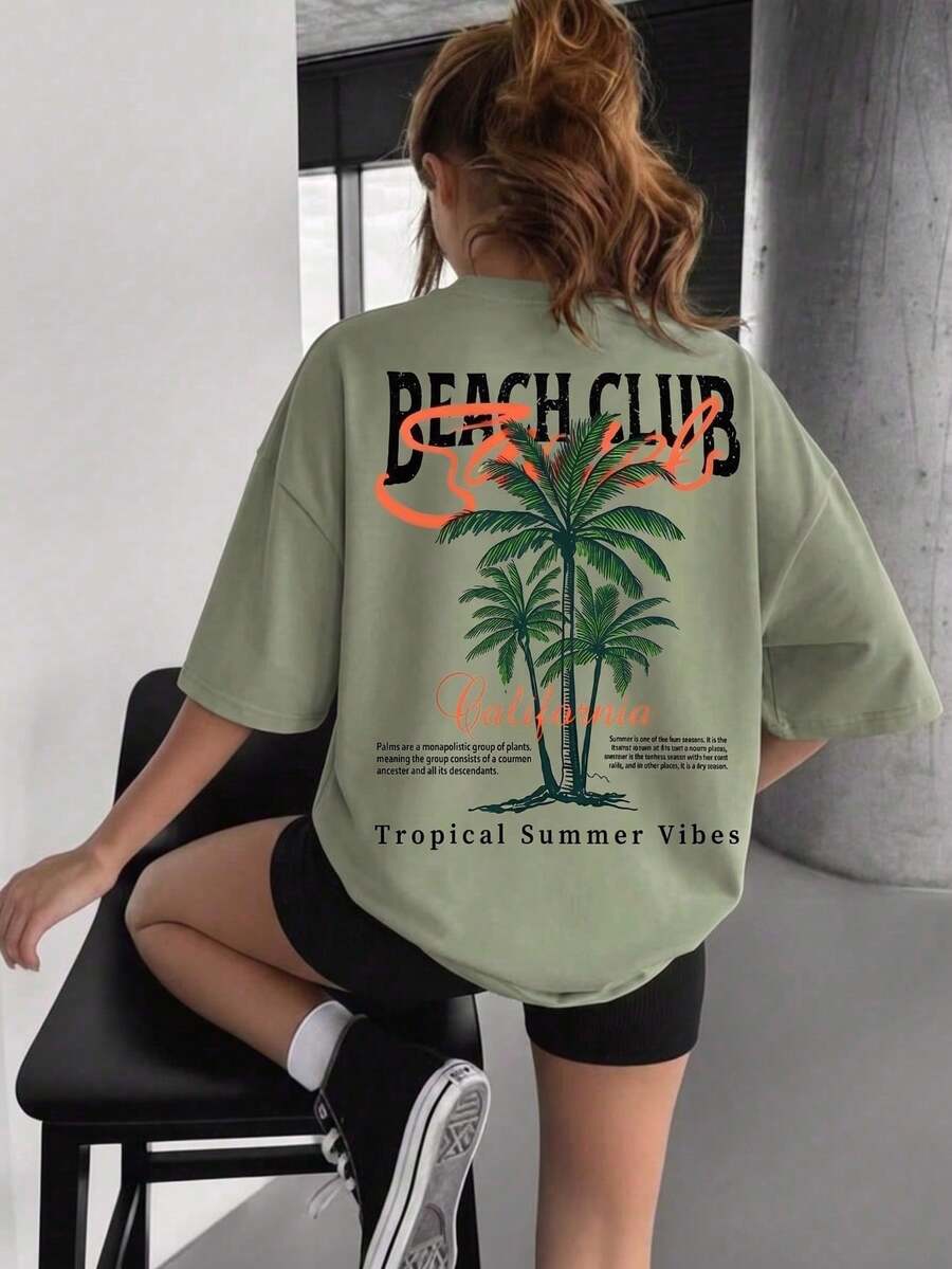 Loose-Fitting Short-Sleeve T-Shirts With Prints For Couples | Exquisite Design | Summer Essential | Easy To Match | Show Off Your Style - Mint Green - View 1