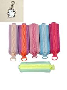 1PC/4pcsBack To School Macaron Clear PVC Pencil Case, Candy Color Portable Zipper Stationery Bag Transparent Pen Pouch For Girls Students Exam Daily Carry Stationery Pencil Case - Multiple Styles - View 11