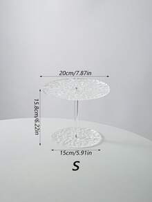 1/3 cái đế bánh acrylic trong suốt vân đá tròn, tháo rời được, dùng cho đám cưới, tiệc mừng, sinh nhật, kệ trưng bày bánh ngọt đám cưới - Trong sáng - Xem 10