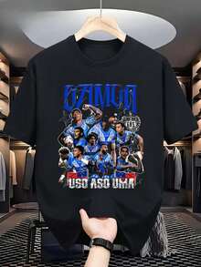 Camiseta del Equipo Samoano Toa Samoa con Nombres de Jugadores - Negro - Ver 1