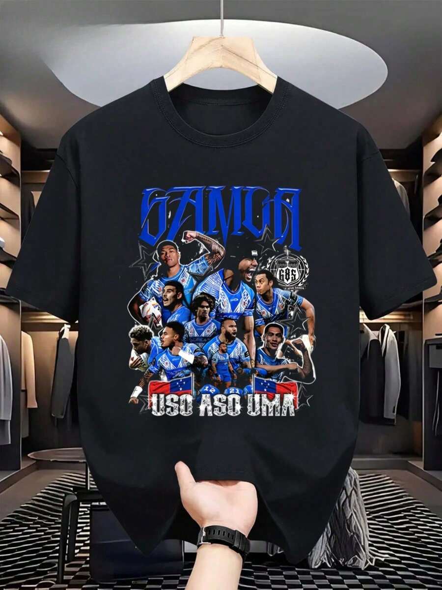 Camiseta del Equipo Samoano Toa Samoa con Nombres de Jugadores - Negro - Ver 1