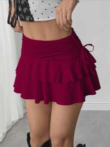 Falda de Pastel Elegante para Mujer, Estilo Europeo y Americano, Versátil, con Diseño de Cordón Ajustable, Sensación de Alta Gama - Blanco - Ver 8