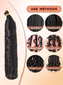 24 Inch Long French Curly Braided Hair Extensions, Synthetic Hair, Loose Wavy Spiral Curls, Ombre Color, Heat Resistant, Pre-Stretched, Halloween - Multicolor - View 4