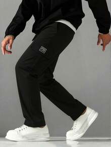 Men's Casual Sports Long Pants, Cargo Outdoor Street Style, Thin Black For Spring And Autumn - Black - View 8