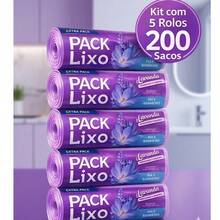 Kit 5 Rolos de Sacos De lixo Perfumado 34x38 Cm Lavanda Banheiro Pia Cozinha Neutraliza Odor - A - Visão 1