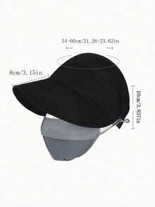 1pc Women's Ponytail Hat, UV Protection, Wide Brim, Foldable, Quick-Drying, Suitable For Beach, Hiking, Summer - Multicolor - View 6