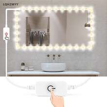 LQHZMYY 1件觸控調光LED燈條,低壓5V,USB供電附觸控開關,長按可調節亮度,6000K白光/3000K暖光,1m/2m/3m/4m/5m/10m多種尺寸,可裁剪且附背膠,適用於縫紉機、電視、電腦背景、浴室鏡氛圍燈、直播補光、櫥櫃、衣櫃、廚房補光 - 觸控開關 - 查看 4