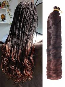 24 Inch Long French Curly Braided Hair Extensions, Synthetic Hair, Loose Wavy Spiral Curls, Ombre Color, Heat Resistant, Pre-Stretched, Halloween - Multicolor - View 34