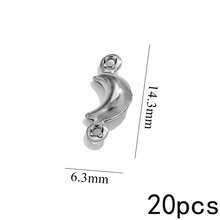 20Pcs Double Hole Link Connectors, 18K Gold Plated Stainless Steel Tarnish Resistant Heart Star Shell Moon Shape Charms For DIY Jewelry Making - Double Hanging Connector - View 29