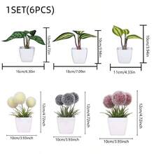 1pc (3-4 Inch) / 6pcs/Set Artificial Mini Succulent Plants, Suitable For Home, Living Room, Tabletop, Windowsill, Office Desk Decor, Mother's Day, Wedding Party Decoration - White Pink - View 30